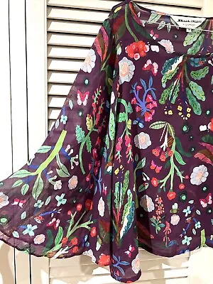Versatile GORMAN X Monika Forsberg “Garden” Silk Shirt Top * Size 14 • $149.90
