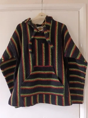 £14.99 • Buy Baja Hoody Rasta Hippy Drug Rug Festival Oversized 