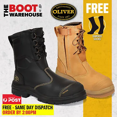 Oliver Work Boots 55385 & 55380 Steel Toe Zip Side Safety Work Boot NEW STYLE! • $182.95