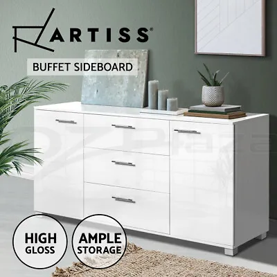 $199.95 • Buy Artiss Buffet Sideboard Cabinet High Gloss Storage Dresser Table Cupboard White