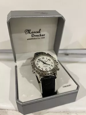 Marcel Drucker 20-368 Steel Men's Quartz TALKING Watch With ALARM READ • $40