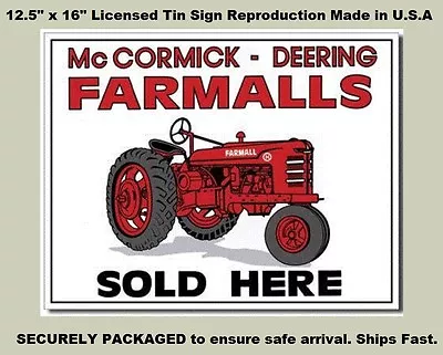 McCormick Deering Farmalls TIN SIGN Metal Poster Vintage Tractor Farm Decor #26 • $14.95