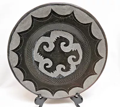  Mexico Black Pottery Plate Signed • $39.10