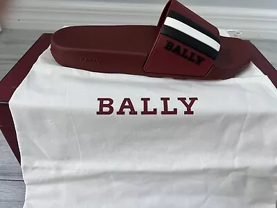 Bally SAXOR/01 Men's Dark Red Garnet Rubber Slide Slipper Sandal 6219587 Size 8 • $79.99