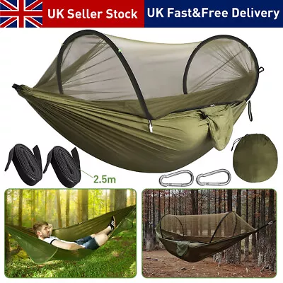 Double Person Outdoor Travel Camping Tent Hanging Hammock With Mosquito Net • £18.99