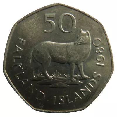 1980 Falkland Islands 50 Pence Coin • £7