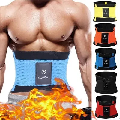 Men Waist Trimmer Exercise Belt Burn Fat Sweat Body Shaper Weight Loss Girdle US • $4.74