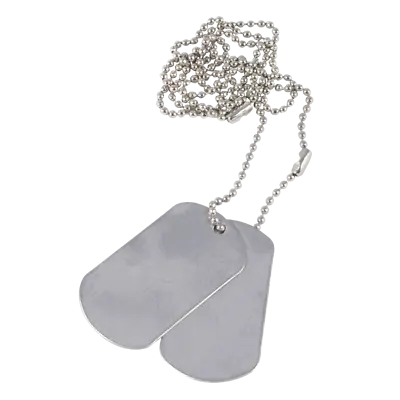 Military Dog Tags Army ID Tag Necklace Mens Boys Soldier Fancy Dress Silencers • £3.49