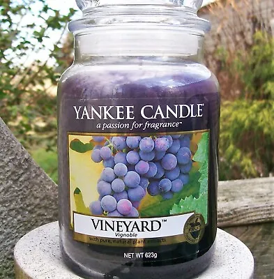 Yankee Candle Retired  VINEYARD ~ Fruit ~ Large 22 Oz.~ WHITE LABEL~ RARE ~NEW • £54.99