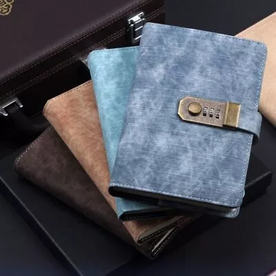 Simple Atmosphere Diary Book With Lock PU Leather Cover A5 Notebook  Girls • $26.66