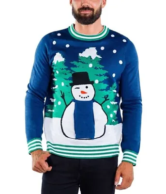 Tipsy Elves Men's Peekaboo Snowman Ugly Christmas Sweater L • $29.95