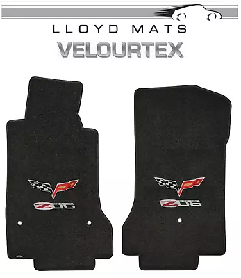 $160.99 • Buy 2007.5-2013 Corvette Lloyd Velourtex Frt Floor Mat Black Ebony Double Logo