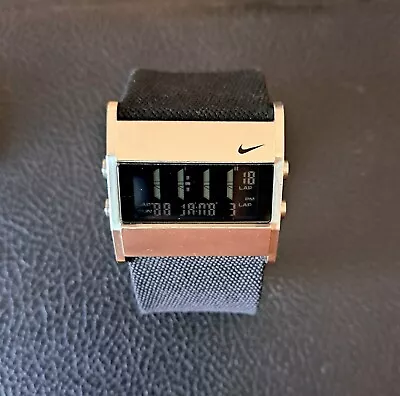 Rare Nike Oregon Square Digital Wrist Watch - Stainless Steel Canvas Strap • $120