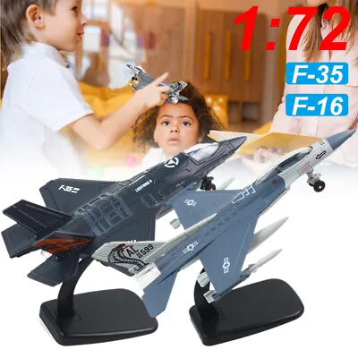 F-35&F-16 Fighter Jet Aircraft Set 1:72 Scale Diecast Plane Model W/ Light&Sound • $25.96