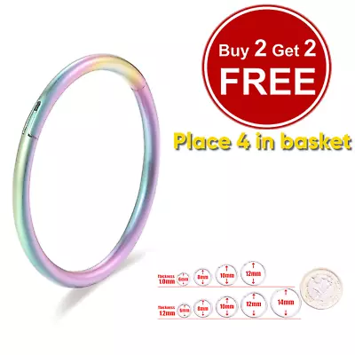 Nose Ring Septum Ring Nose Piercing Lip Ring Surgical Steel Clicker Nose Hoop • £1.89