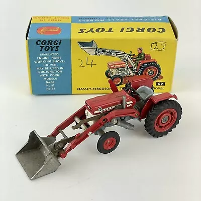 Vintage Boxed Corgi Toys No. 69 Massey Ferguson 165 Tractor With Shovel • £139