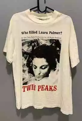 Twin Peaks Who Killed Laura Palmer White Short Sleeve T Shirt 90s NH6104 • $16.99