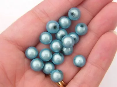 50 Cyan Light Blue 8mm Miracle Beads AB125 - SALE 50% OFF • £1.15