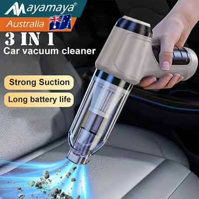 3 In 1 Upgrade Car Vacuum Cleaner Air Blower Wireless Handheld Rechargeable Mini • $29.99