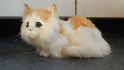 Vintage Orange Ginger Kitten Kitty Cat Genuine Rabbit Fur Figurine • $12.12