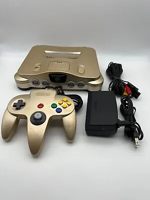 Nintendo 64 Console Limited Edition Toys R' Us Gold N64 Tested Working • $99