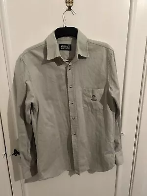 Versace Grey Button Up Shirt - Size Large • £9.99