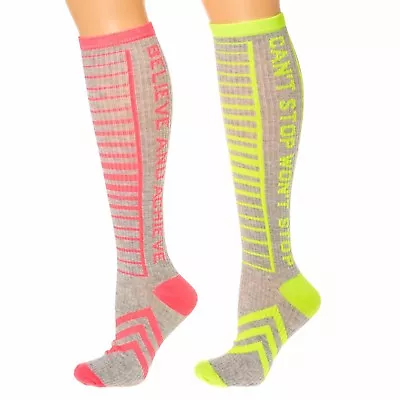 Claire's Ladies / Teens One Size Grey & Neon Over The Knee Mismatch Socks New • $11.59