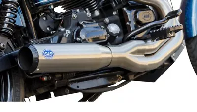 S&S Cycle Qualifier 2-into-1 Exhaust System Brushed/Black Harley Davidson Dyna • $899.96