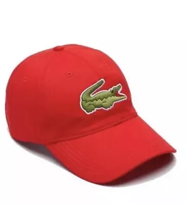 NWT Lacoste Oversized Crocodile Cotton Cap RK4711 51 240 Red • $26