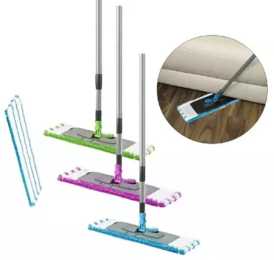 Long Handle Microfibre Mop Cleaner Sweeper Wooden Laminate Tile Floor Wet Dry • £9.95