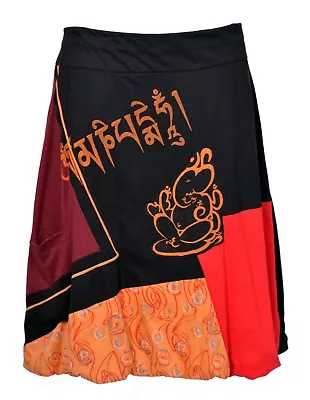 Women Colorful Skirt With Elasticated Waistband And Ganesh Print ! • £9