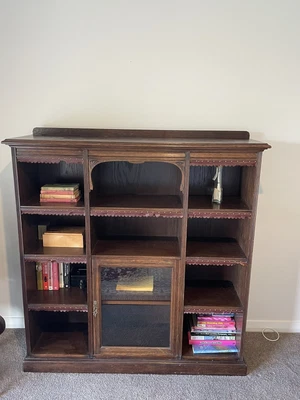 $440 • Buy Burgundy Leather Solictors Cabinet/Bookshelf/Bookcase