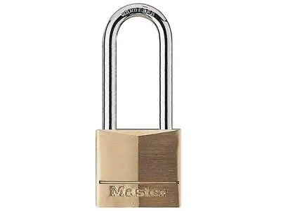 Master Lock Solid Brass 40Mm Padlock 4-Pin - 51Mm Shackle MLK140LH • £12.94