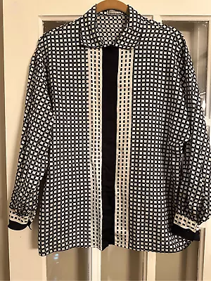 Gianni Versace Vintage Long Sleeve Blouse Italy Size 42 (L) In Women’s Cotton Pa • $65