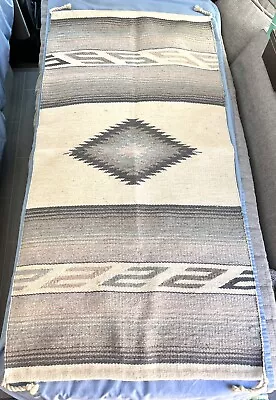 Southwestern Style Woven Cotton Wool Rug Or Saddle Blanket 29x58” Natural Colors • $45