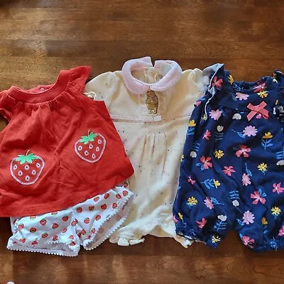 Winnie The Pooh Baby Girls Romper Sz 3 Month Child Of Mine Strawberries Floral • $13.95