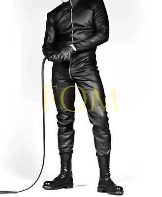 Real Soft Leather Catsuit Overall Bodysuit Zipper Jumpsuit Mens Catsuit • £148.50