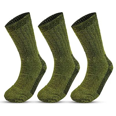 £10.29 • Buy Mens Merino Wool Blend Military Work Boot Thick Thermal Winter Socks 2.8 Tog