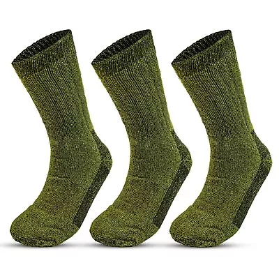 Mens Merino Wool Blend Military Work Boot Thick Thermal Winter Socks 2.8 Tog • £6.43