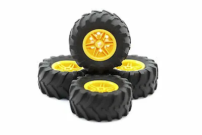 Genuine Lego® Yellow Wheels (56145) And Tractor Tyres (70695) X4 -Free Postage • $24.95