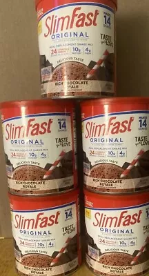 LOT OF 5 SlimFast Original Shake Mix Chocolate Royale 12.83 Oz 01/2025 • $55.99