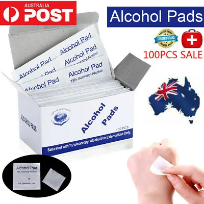 AU 100X Medi Alcohol Pad Wipes Swabs 6*3cm 75% Ethyl Individual Prep Pads • $7.99