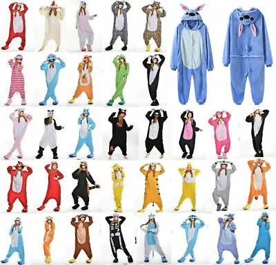 Animal Pajamas Kigurumi Nightwear Cosplay Onsie72 Costumes Adult Jumpsuit Outfit • £9.95