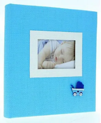 Blue Slip In Photo Album 200 6  X 4  Photos With Memo Baby Boy Child Birthday  • £14.99