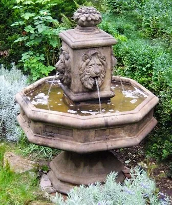 £1499.99 • Buy Henri Studio Classic Lion Cast Stone Water Feature BRAND NEW