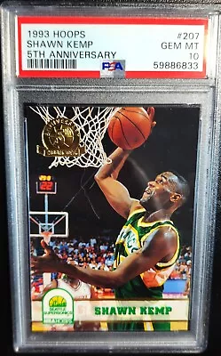 Shawn Kemp 1993 Hoops 5th Anniversary Psa 10 Gem Mint *pristine New Rare* • $49.95