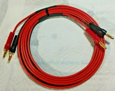 Speaker Cable 10A Rated-4mm Plugs Red/Black Gold Plated Banana 2m New Price Each • £11.99