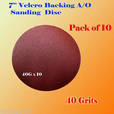 10x 7  40 Grit Sanding Disc Paper Hook And Loop Backing Sander Abrasive Air • $9.99