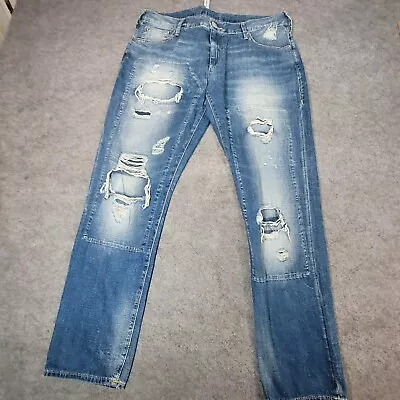 True Religion Jeans Womens 29 Blue Denim Audrey Slim Boyfriend Made In USA • $39.99