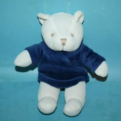 White Thermal Waffle Teddy Bear 7  Mini Plush Soft Toy Stuffed Beige Sewn Eyes • $11.70